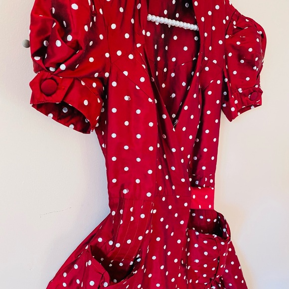 Diane von Furstenberg Silk Tafetta Polka Dot Party Dress Romantic Feminine - Picture 10 of 12